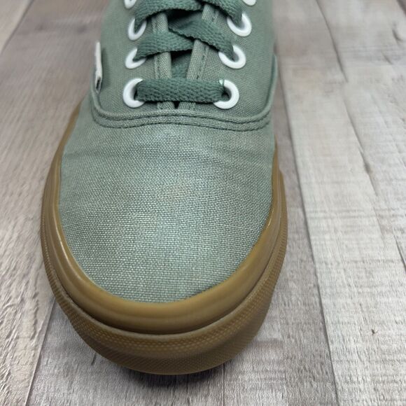 Vans Authentic Kids Size 3.5 Canvas Skate Shoes Sneaker Duck Green Gum Sole - Picture 12 of 14